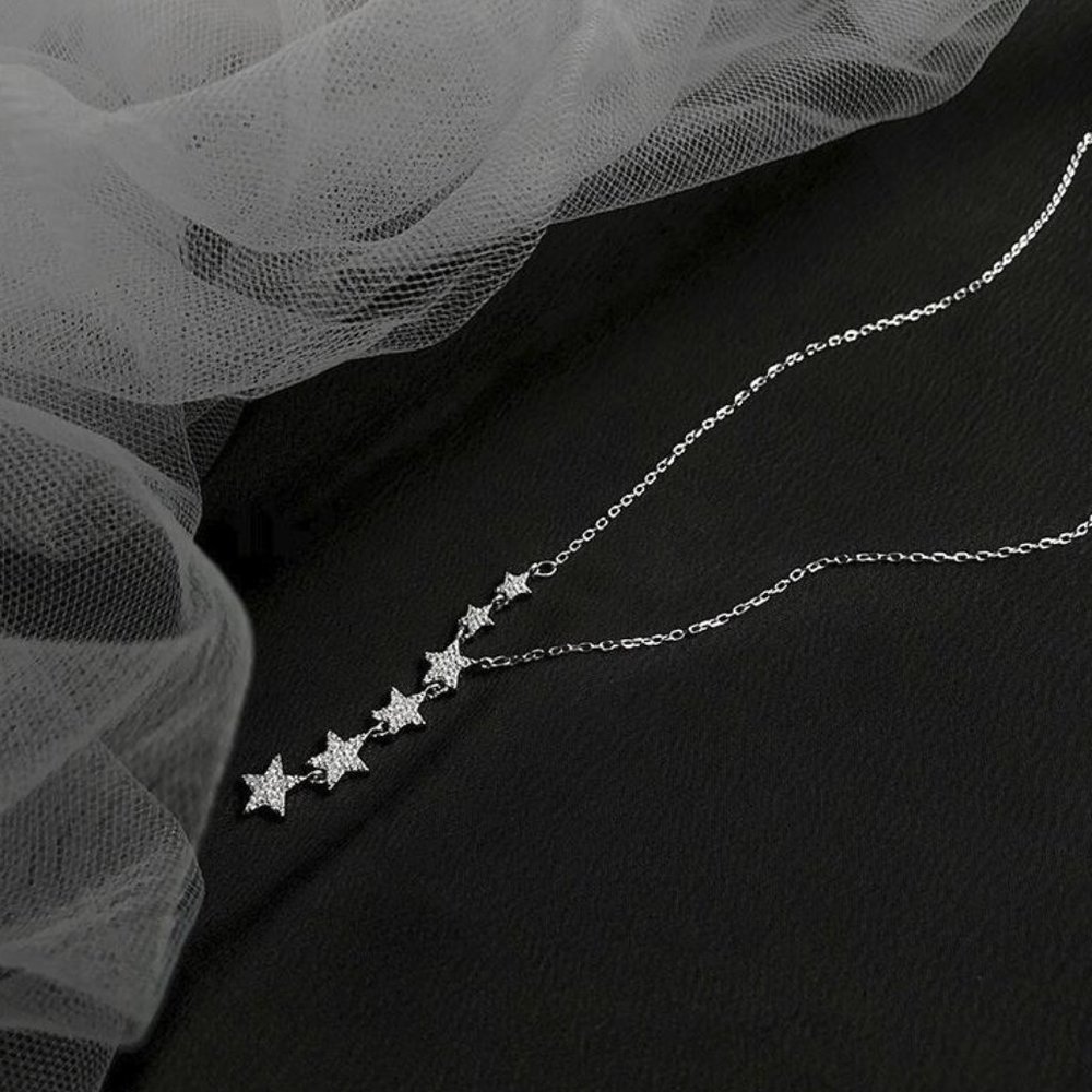 NEW Silver Charming Star Pendant Necklace - Picture 3 of 5